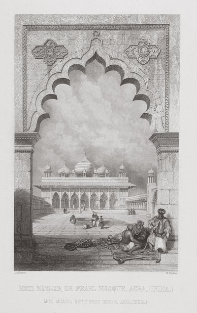 Moti Musjid, or Pearl Mosque, Agra, India, Engraved by W. Finden, from 